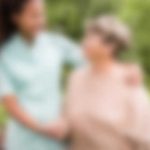 blurred image of two ladies